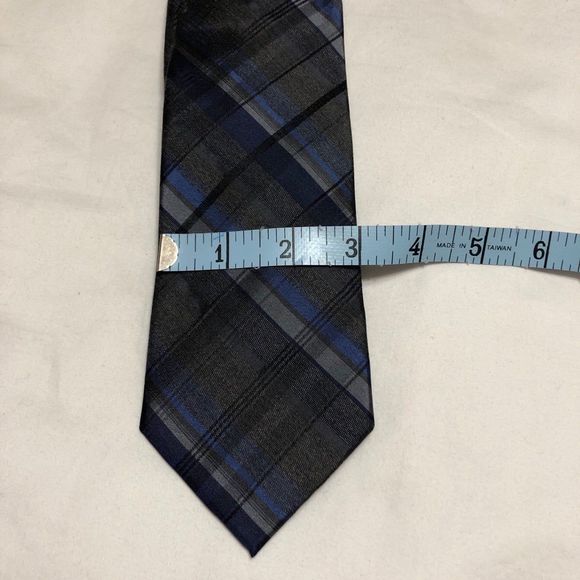 Mens Neck Tie Kenneth Cole Men’s Warehouse Blue and Gray NEW!! WITH TAG - Picture 6 of 6